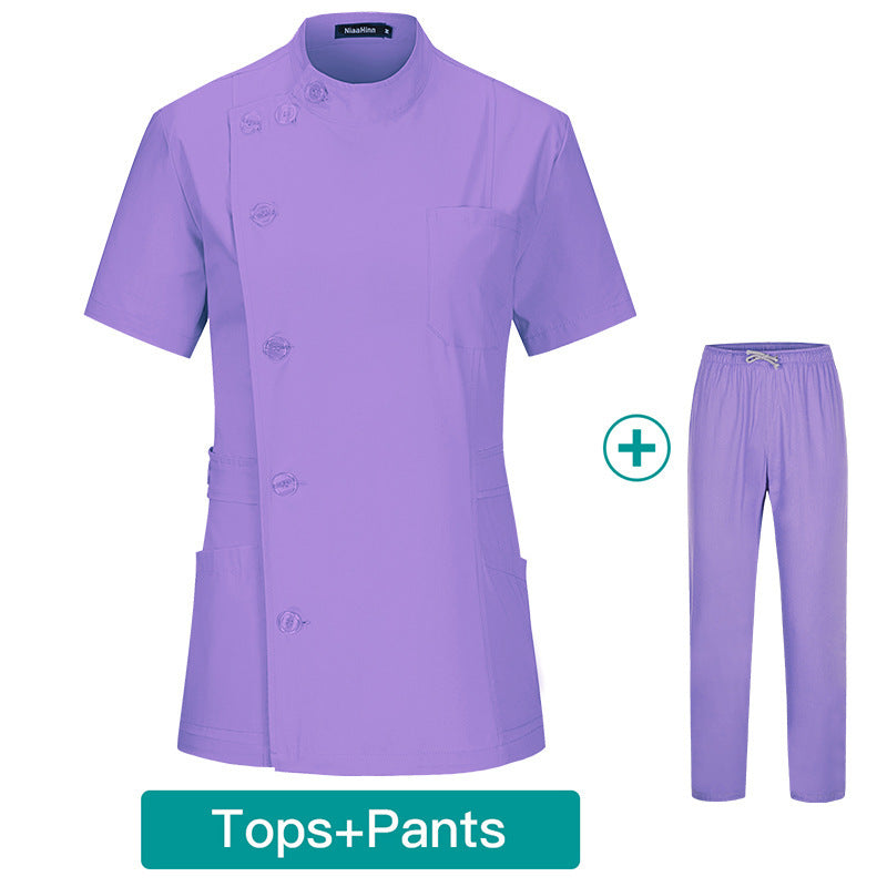 Slim Waist Cotton Nurse Hand Washing Suit Work Clothes
