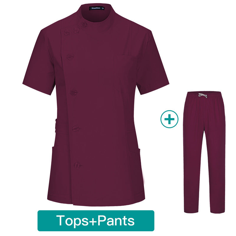 Slim Waist Cotton Nurse Hand Washing Suit Work Clothes