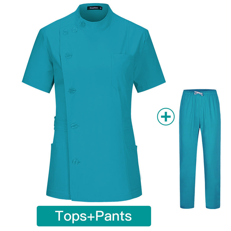 Slim Waist Cotton Nurse Hand Washing Suit Work Clothes