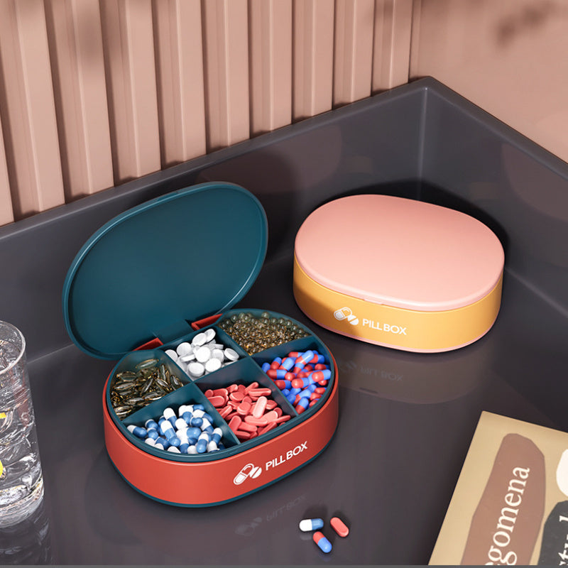 Pill Case Portable Small Weekly Travel Pill Organizer, Portable Pocket Pill Box, Pill Case for Tablets 6 Gird Medicine Pill's Organizer, Drug Capsule Plastic Storage Box Divider Weekly Travel Pill Cutter