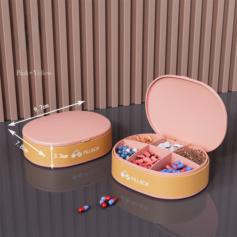 Pill Case Portable Small Weekly Travel Pill Organizer, Portable Pocket Pill Box, Pill Case for Tablets 6 Gird Medicine Pill's Organizer, Drug Capsule Plastic Storage Box Divider Weekly Travel Pill Cutter