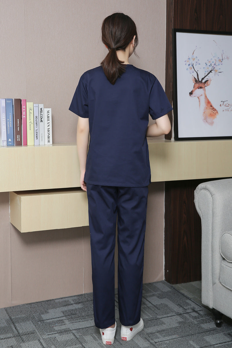 Comfort-Fit Medical Scrub Set-Long Sleeve & Elastic Cuffs