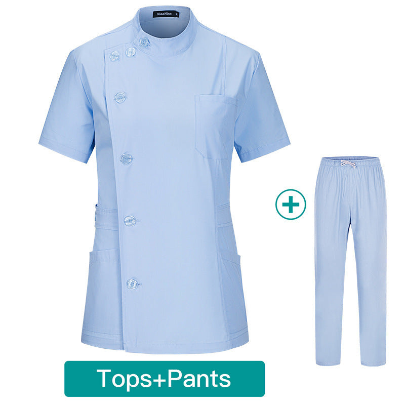 Slim Waist Cotton Nurse Hand Washing Suit Work Clothes